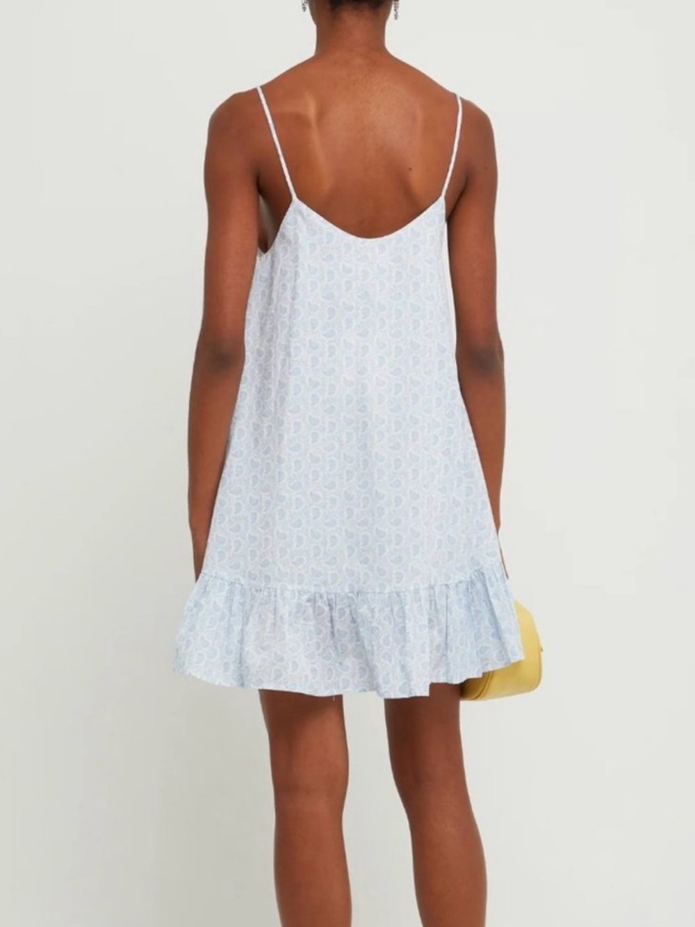 Aqua Summer Pale Blue Paisley Mini Slip Dress - Picture 2 of 7